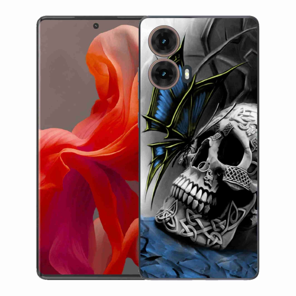 Gélový kryt mmCase na Motorola Moto G85 5G - motýľ a lebka