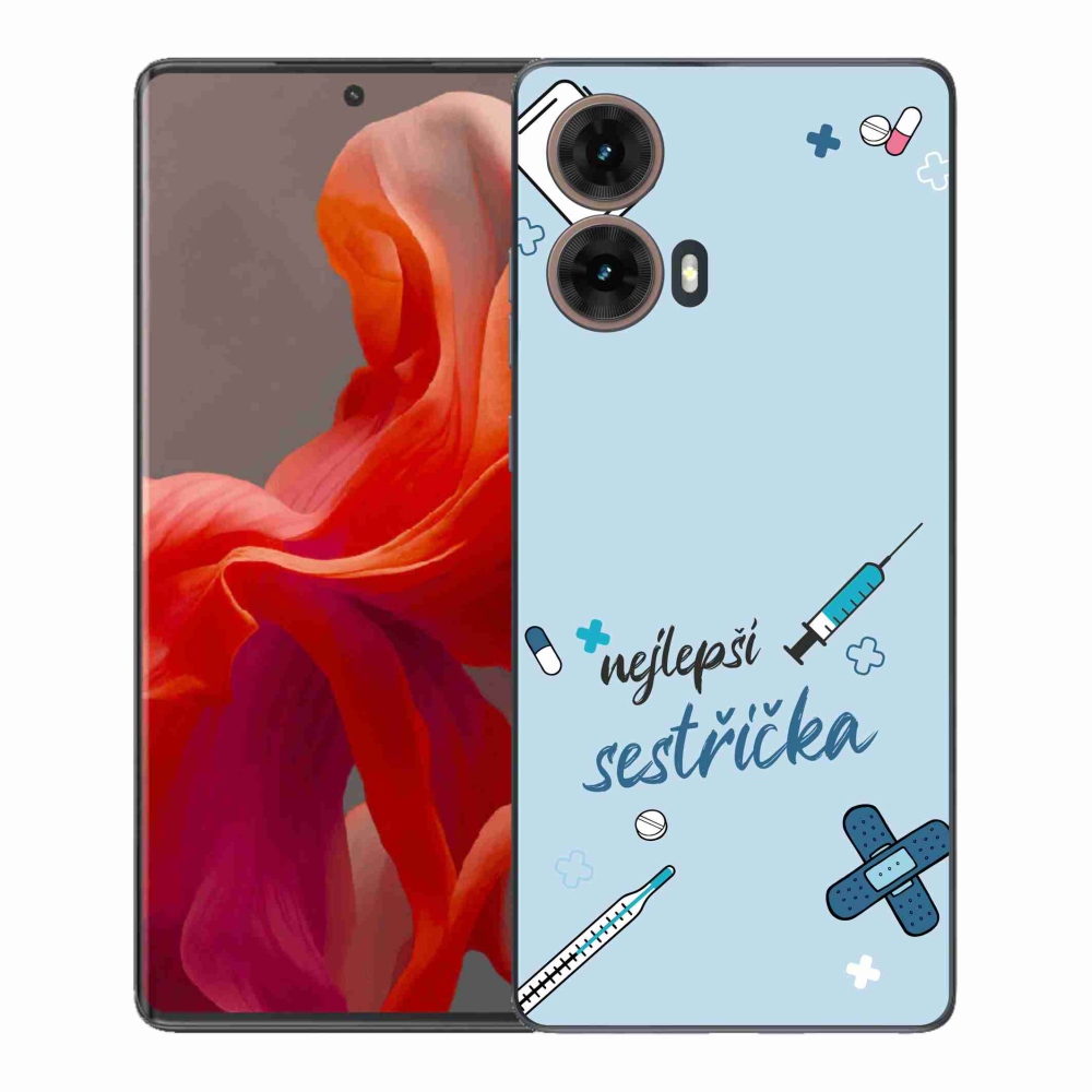 Gélový kryt mmCase na Motorola Moto G85 5G - najlepšia sestrička modré pozadie