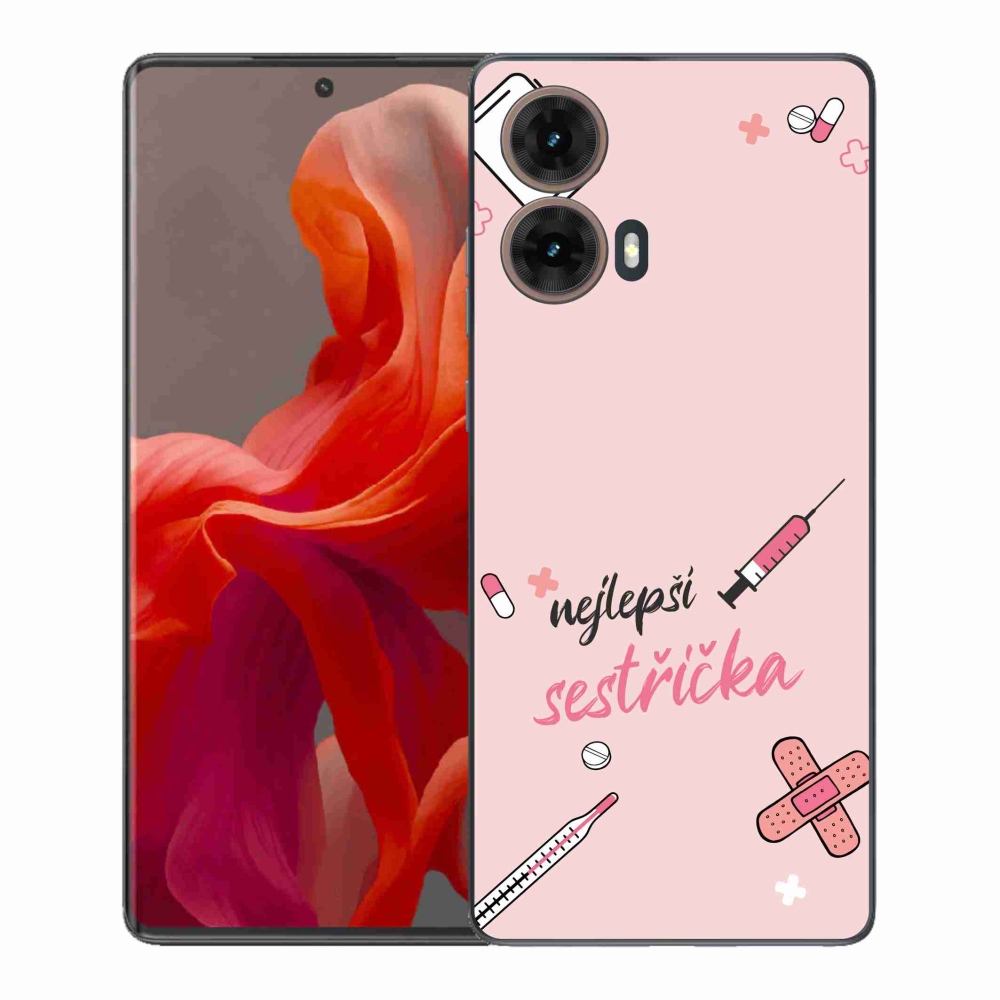 Gélový kryt mmCase na Motorola Moto G85 5G - najlepšia sestrička ružové pozadie