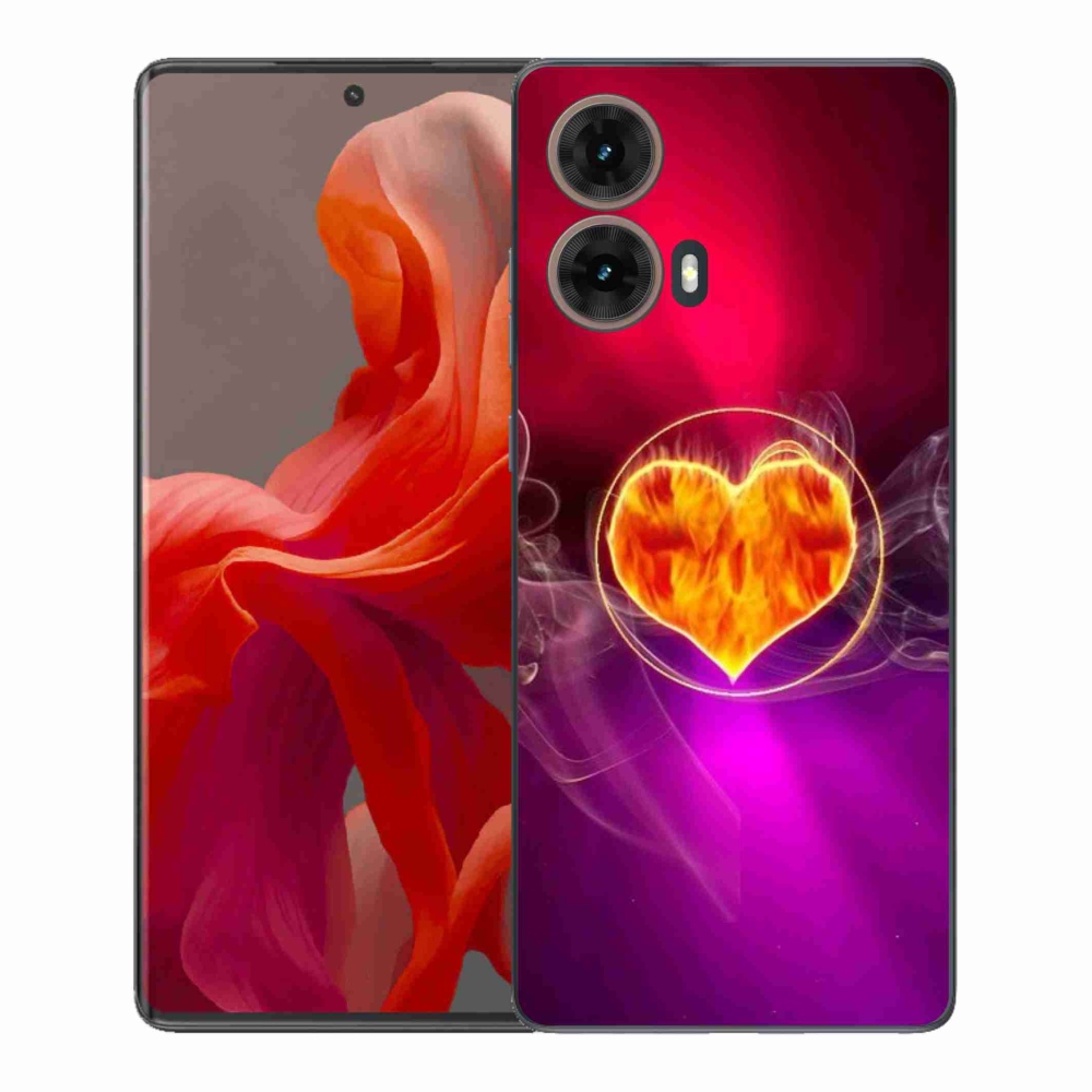 Gélový kryt mmCase na Motorola Moto G85 5G - ohnivé srdce