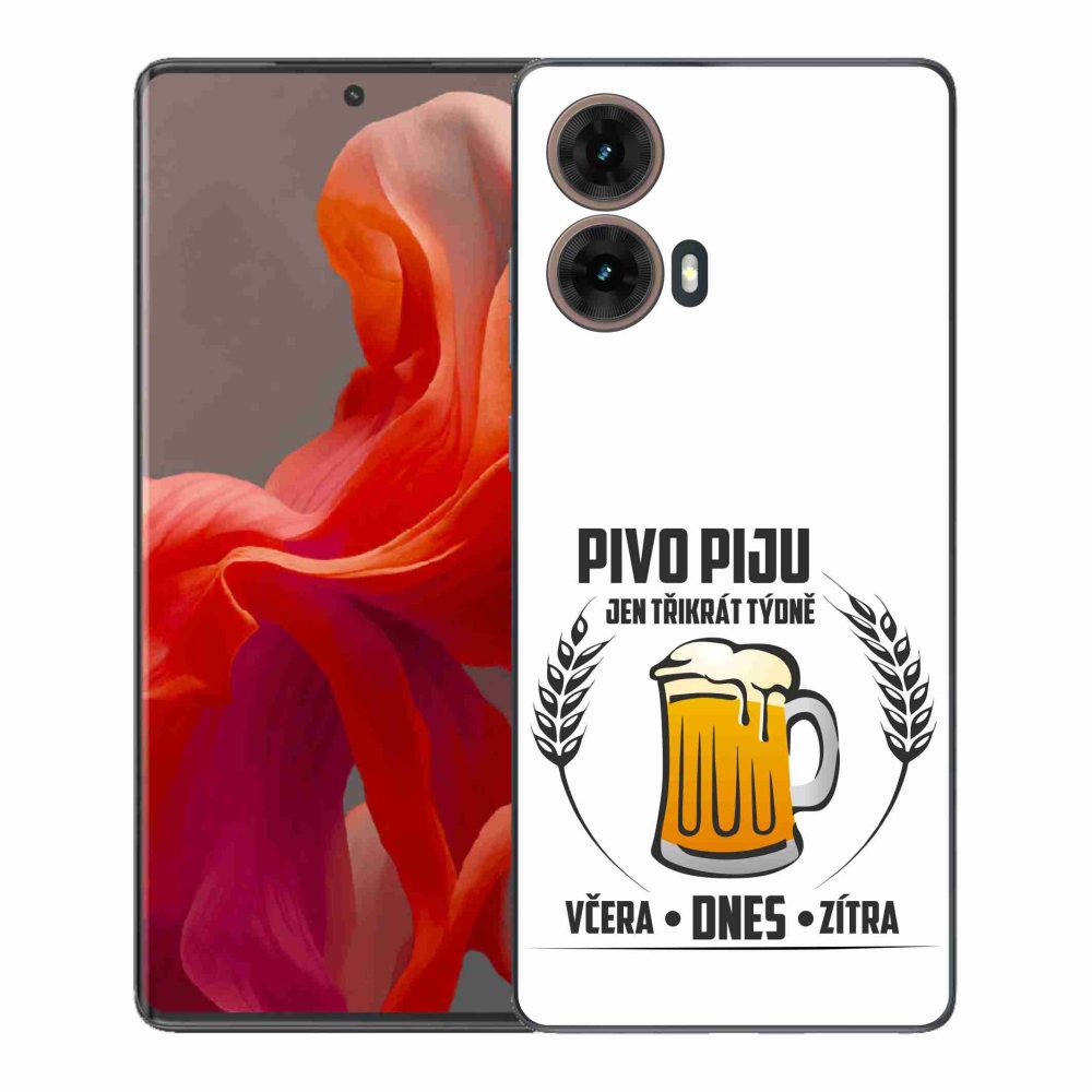 Gélový kryt mmCase na Motorola Moto G85 5G - pivný motív biele pozadie