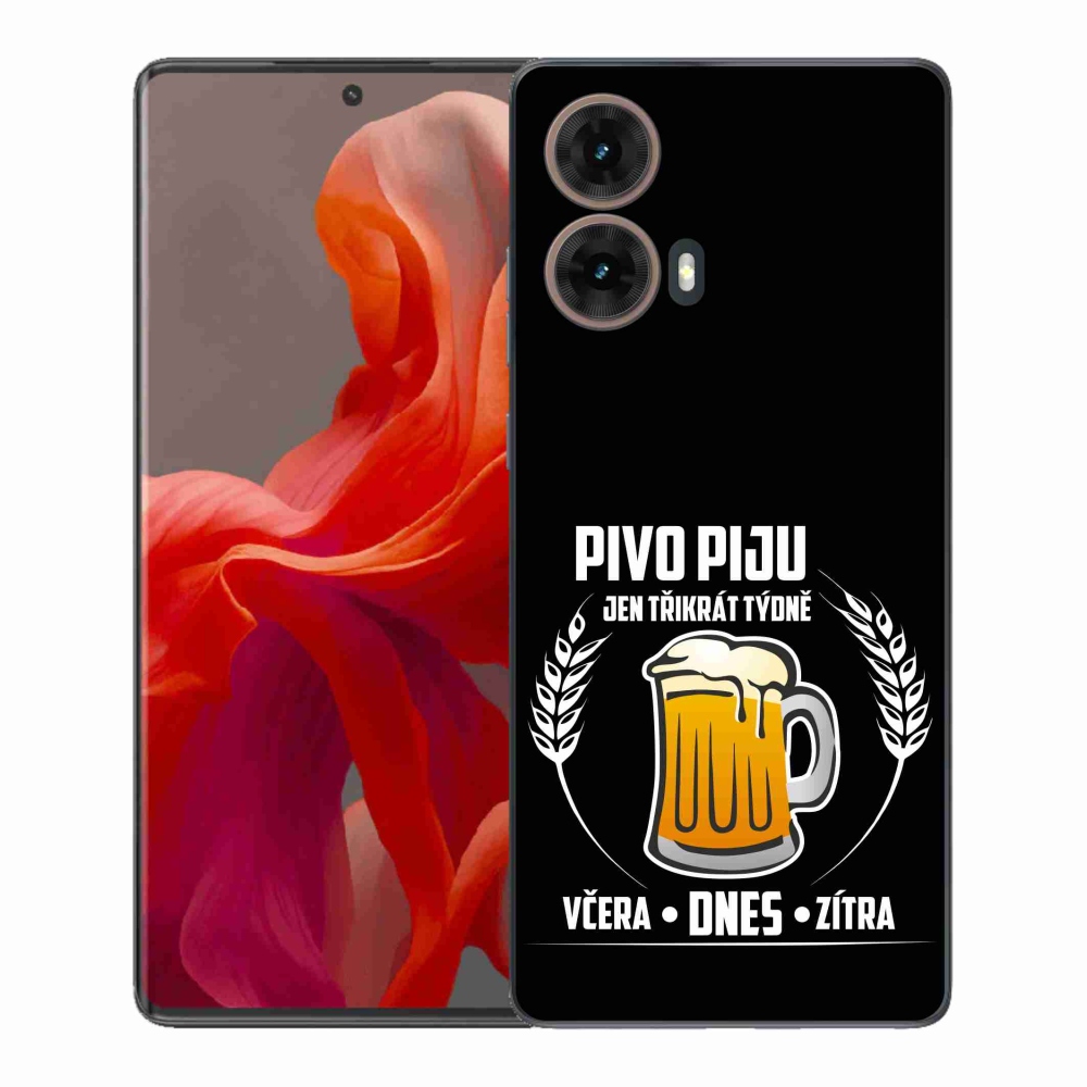 Gélový kryt mmCase na Motorola Moto G85 5G - pivný motív čierne pozadie