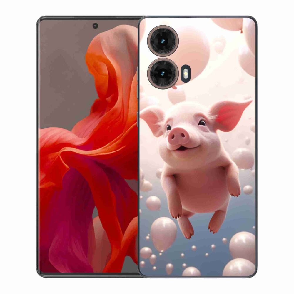 Gélový kryt mmCase na Motorola Moto G85 5G - prasiatko s balónikmi