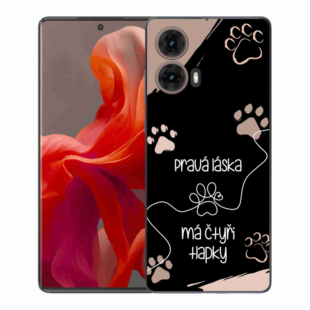 Gélový kryt mmCase na Motorola Moto G85 5G - psí motív 1 čierne pozadie