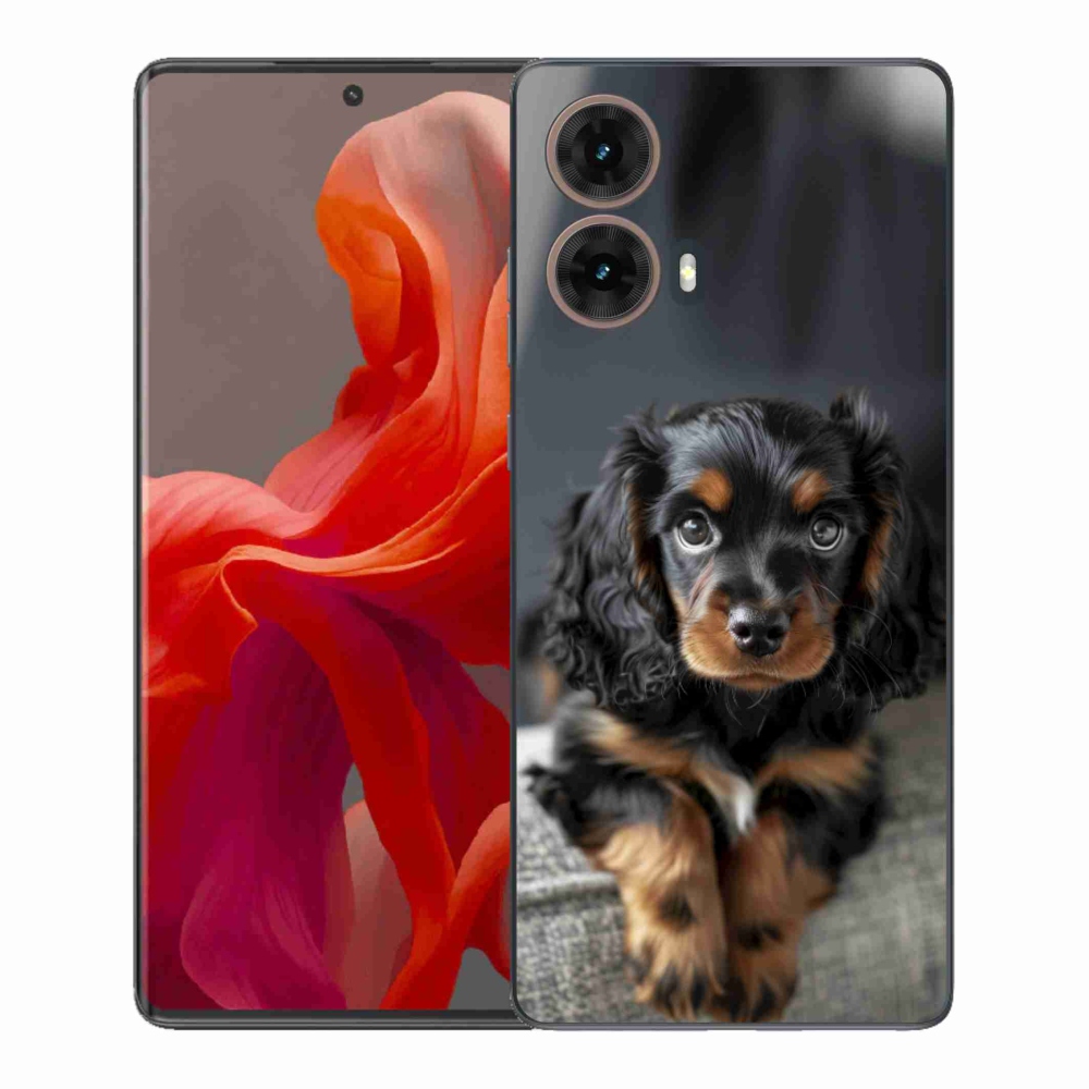 Gélový kryt mmCase na Motorola Moto G85 5G - roztomilý dlhosrstý jazvečík