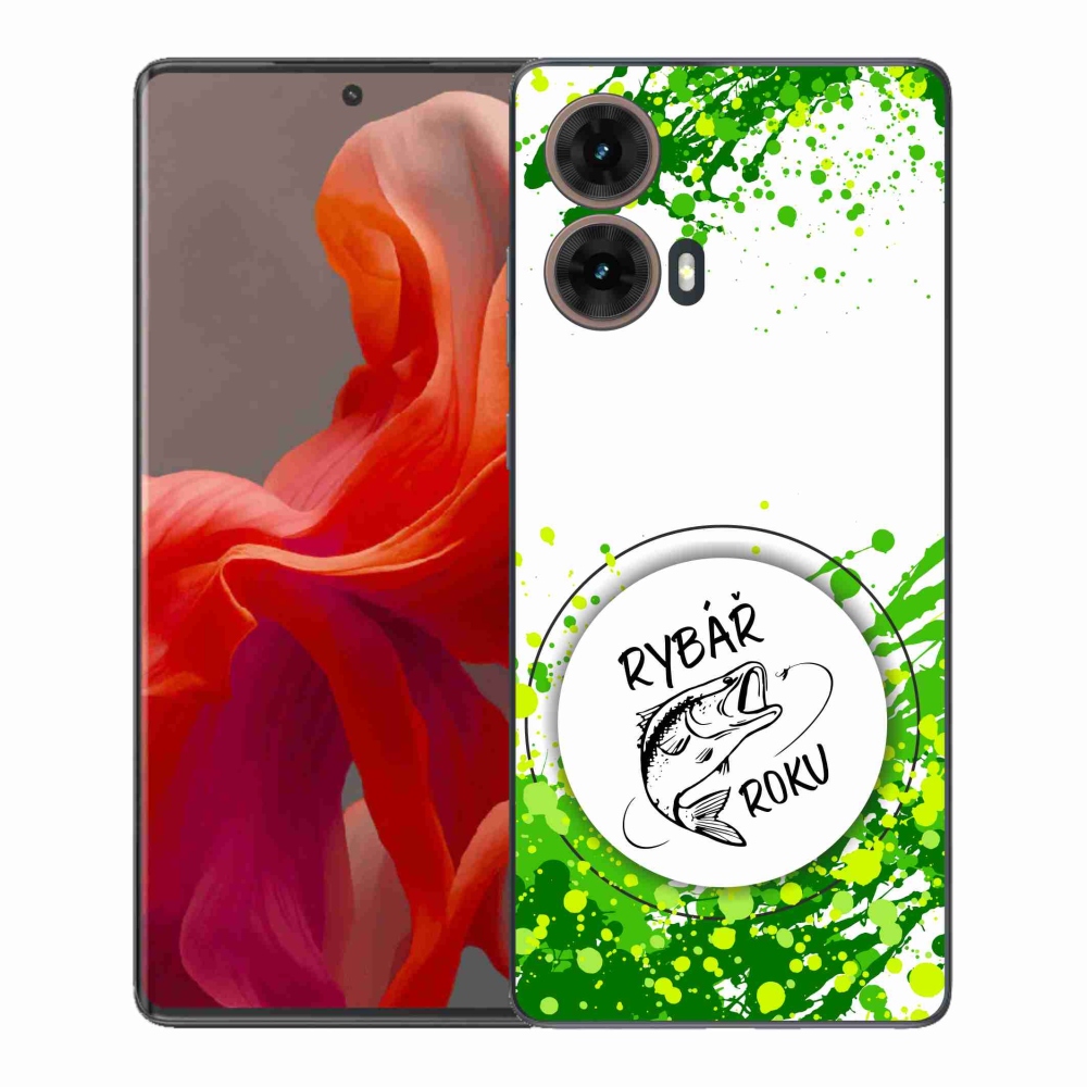 Gélový kryt mmCase na Motorola Moto G85 5G - rybár roka biele pozadie
