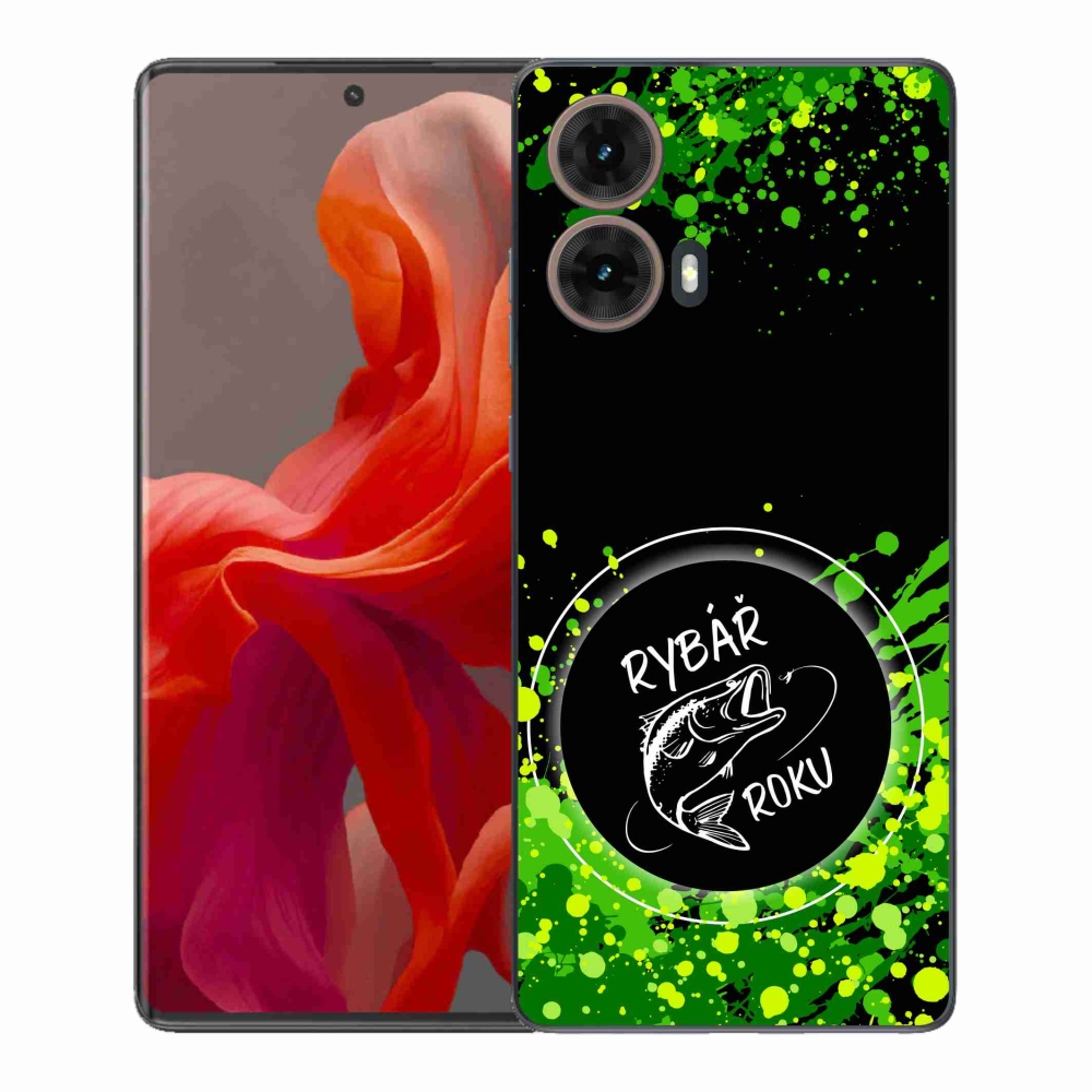 Gélový kryt mmCase na Motorola Moto G85 5G - rybár roka čierne pozadie