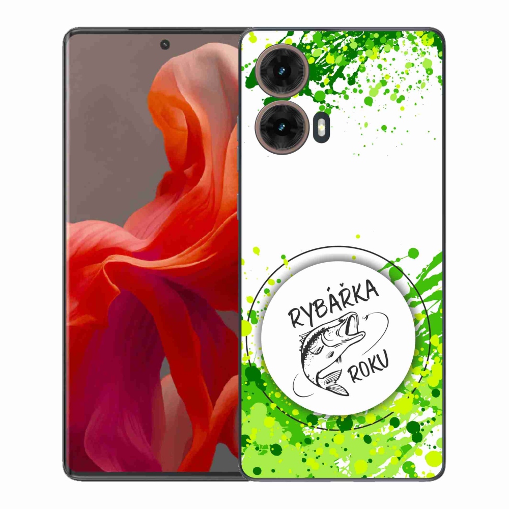 Gélový kryt mmCase na Motorola Moto G85 5G - rybárka roku biele pozadie