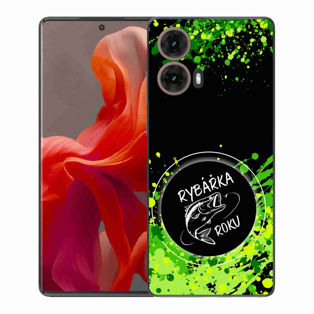 Gélový kryt mmCase na Motorola Moto G85 5G - rybárka roku čierne pozadie