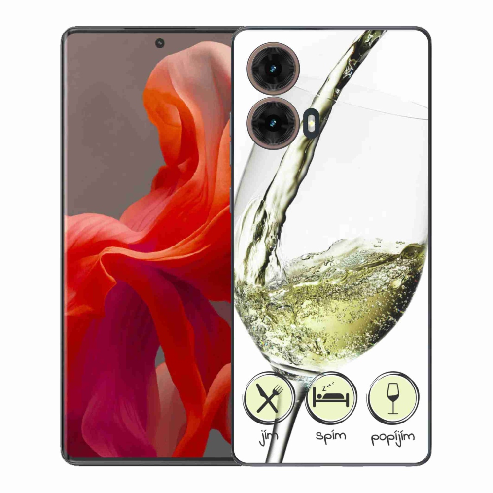 Gélový kryt mmCase na Motorola Moto G85 5G - pohár vína bielej