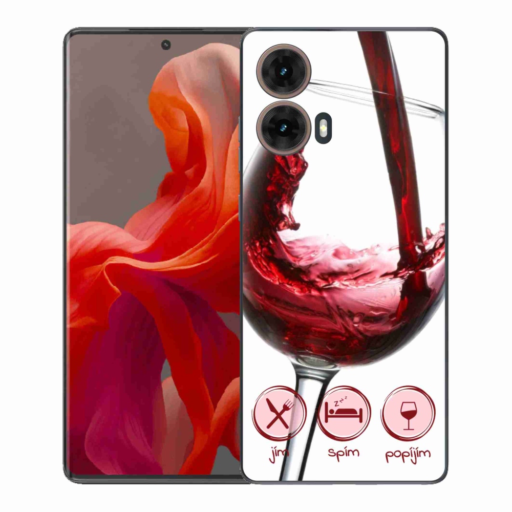 Gélový kryt mmCase na Motorola Moto G85 5G - pohár vína červené