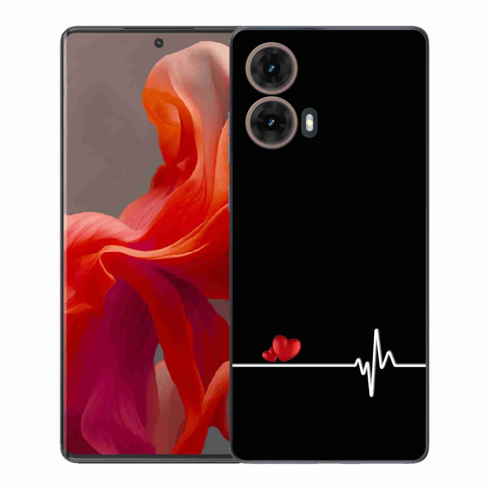 Gélový kryt mmCase na Motorola Moto G85 5G - srdce a tep čierne pozadie