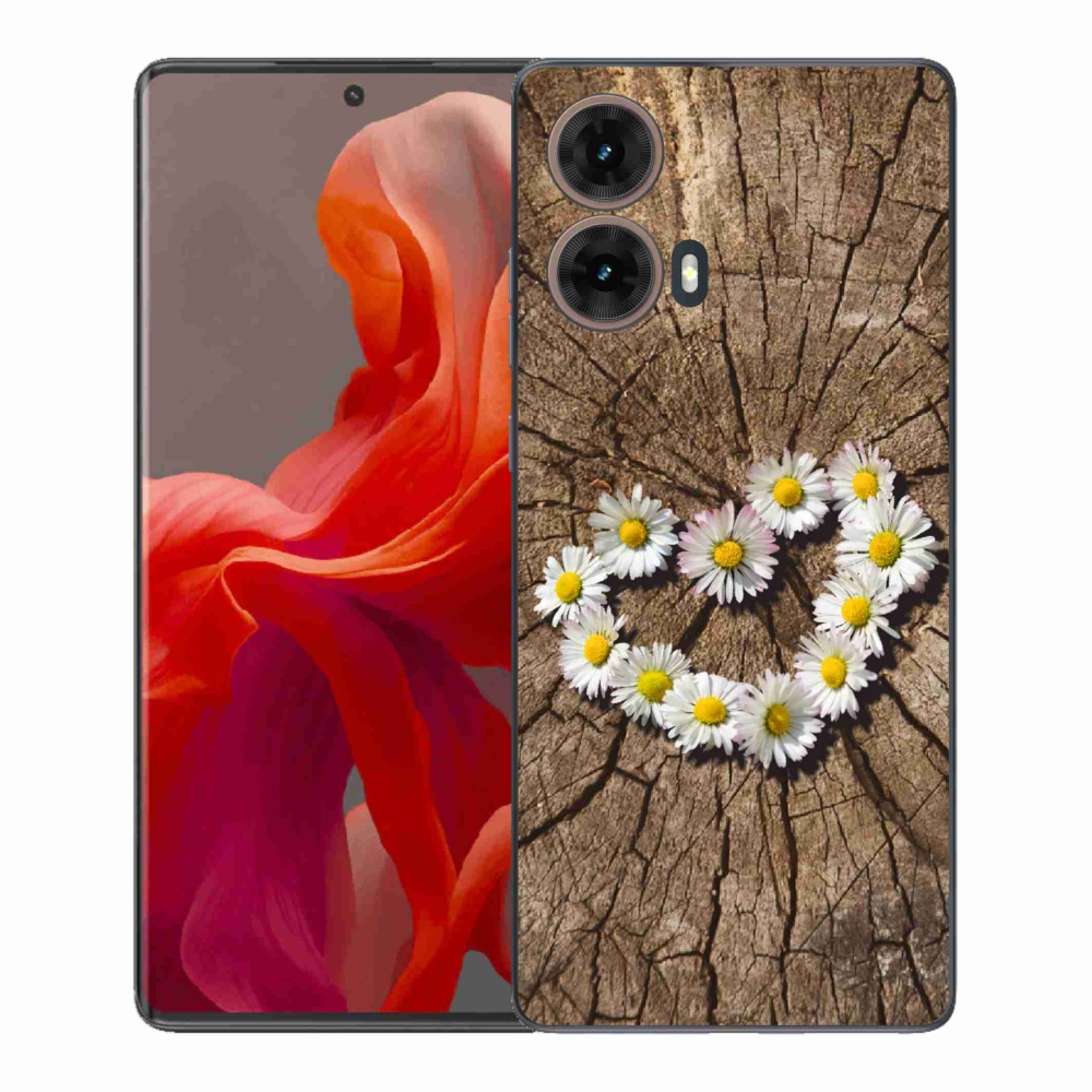 Gélový kryt mmCase na Motorola Moto G85 5G - srdce z margaréty