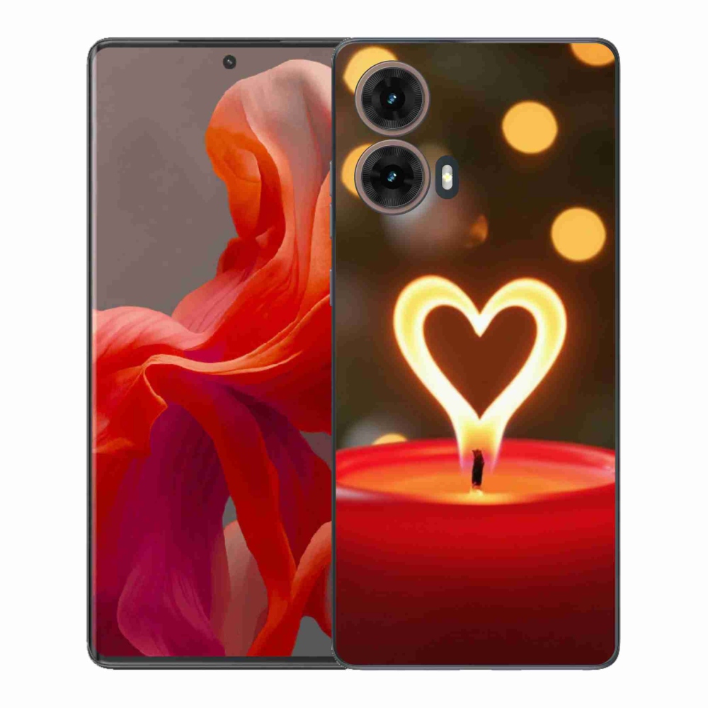 Gélový kryt mmCase na Motorola Moto G85 5G - srdce z plameňa