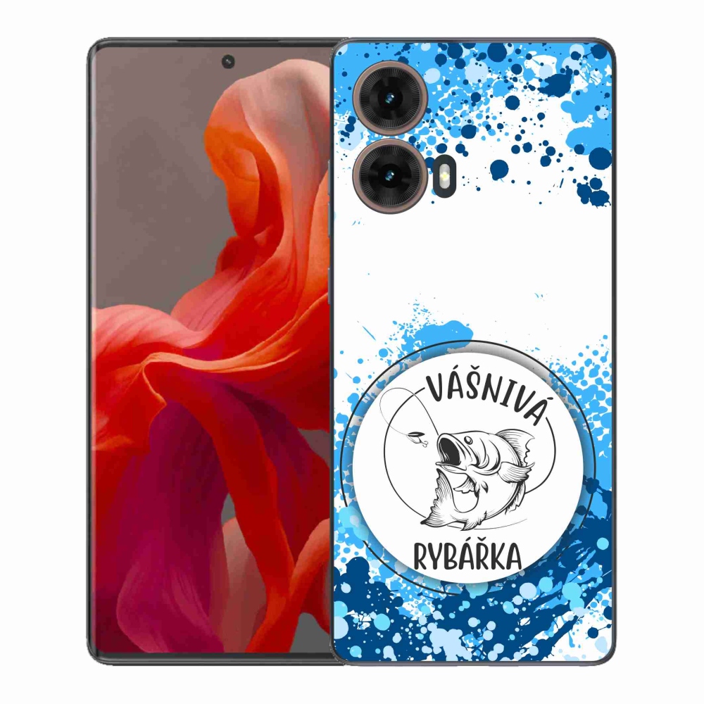 Gélový kryt mmCase na Motorola Moto G85 5G - vášnivá rybárka biele pozadie