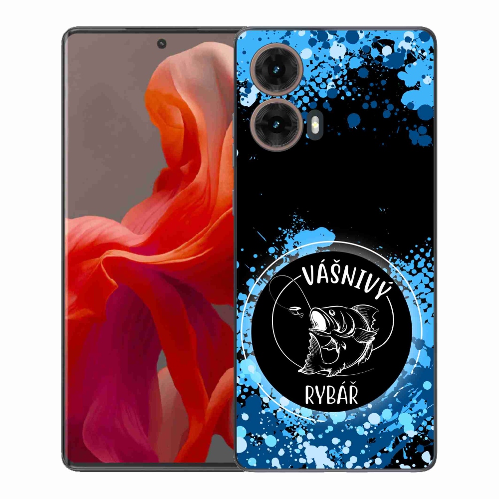 Gélový kryt mmCase na Motorola Moto G85 5G - vášnivý rybár čierne pozadie