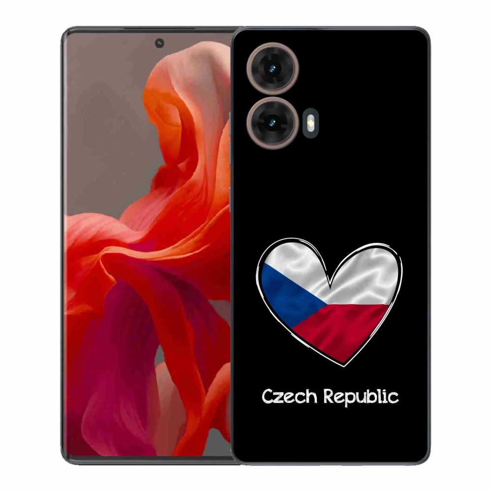 Gélový kryt mmCase na Motorola Moto G85 5G - vlajka srdca čierne pozadie