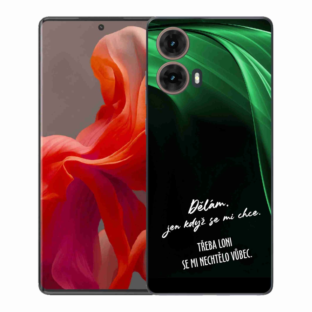 Gélový kryt mmCase na Motorola Moto G85 5G - vtipný text 12 čierne pozadie