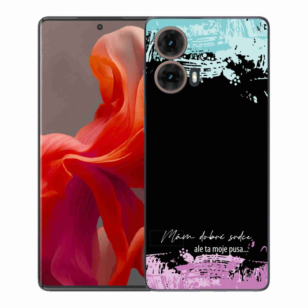 Gélový kryt mmCase na Motorola Moto G85 5G - vtipný text 3 čierne pozadie