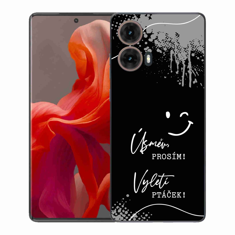 Gélový kryt mmCase na Motorola Moto G85 5G - vtipný text 4 čierne pozadie