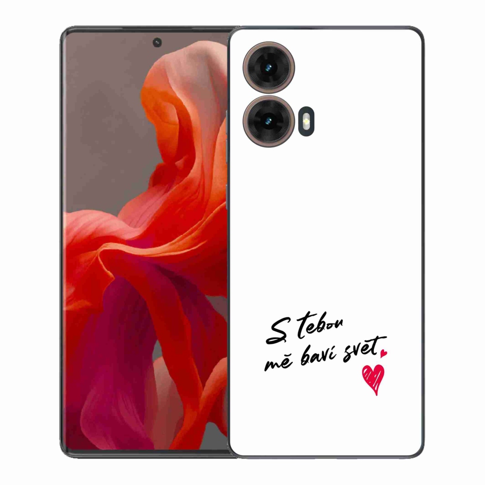 Gélový kryt mmCase na Motorola Moto G85 5G - zamilovaný text 1 biele pozadie