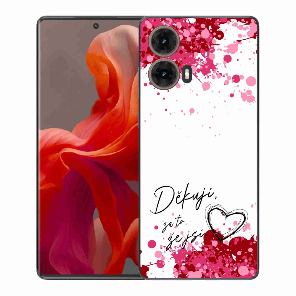 Gélový kryt mmCase na Motorola Moto G85 5G - zamilovaný text 2 biele pozadie