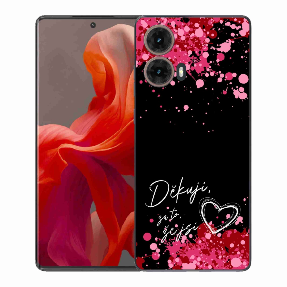 Gélový kryt mmCase na Motorola Moto G85 5G - zamilovaný text 2 čierne pozadie