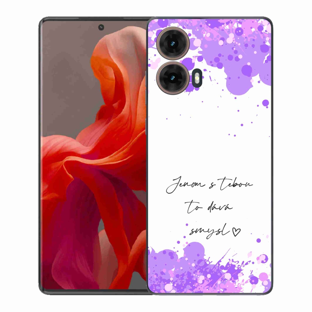 Gélový kryt mmCase na Motorola Moto G85 5G - zamilovaný text biele pozadie