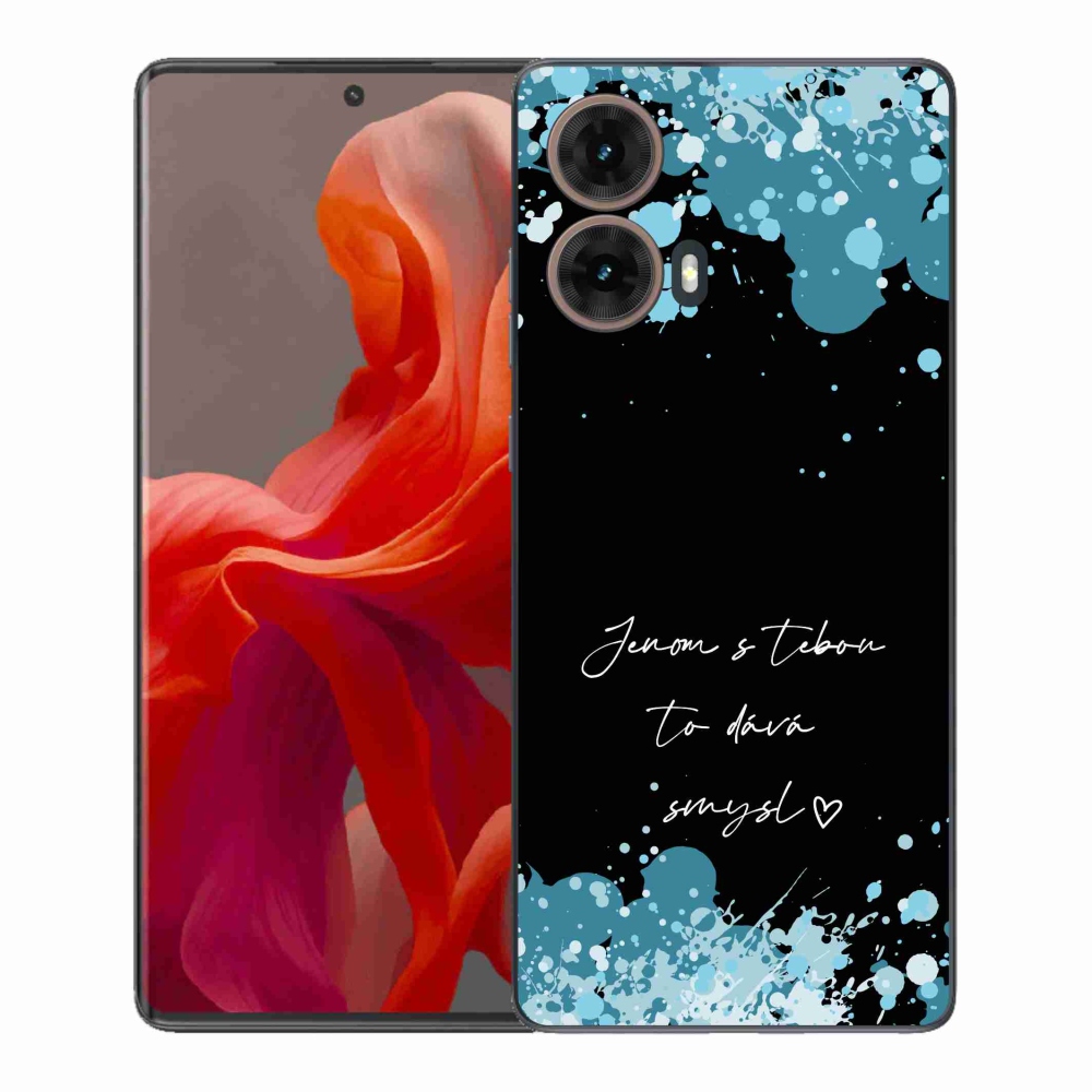 Gélový kryt mmCase na Motorola Moto G85 5G - zamilovaný text čierne pozadie