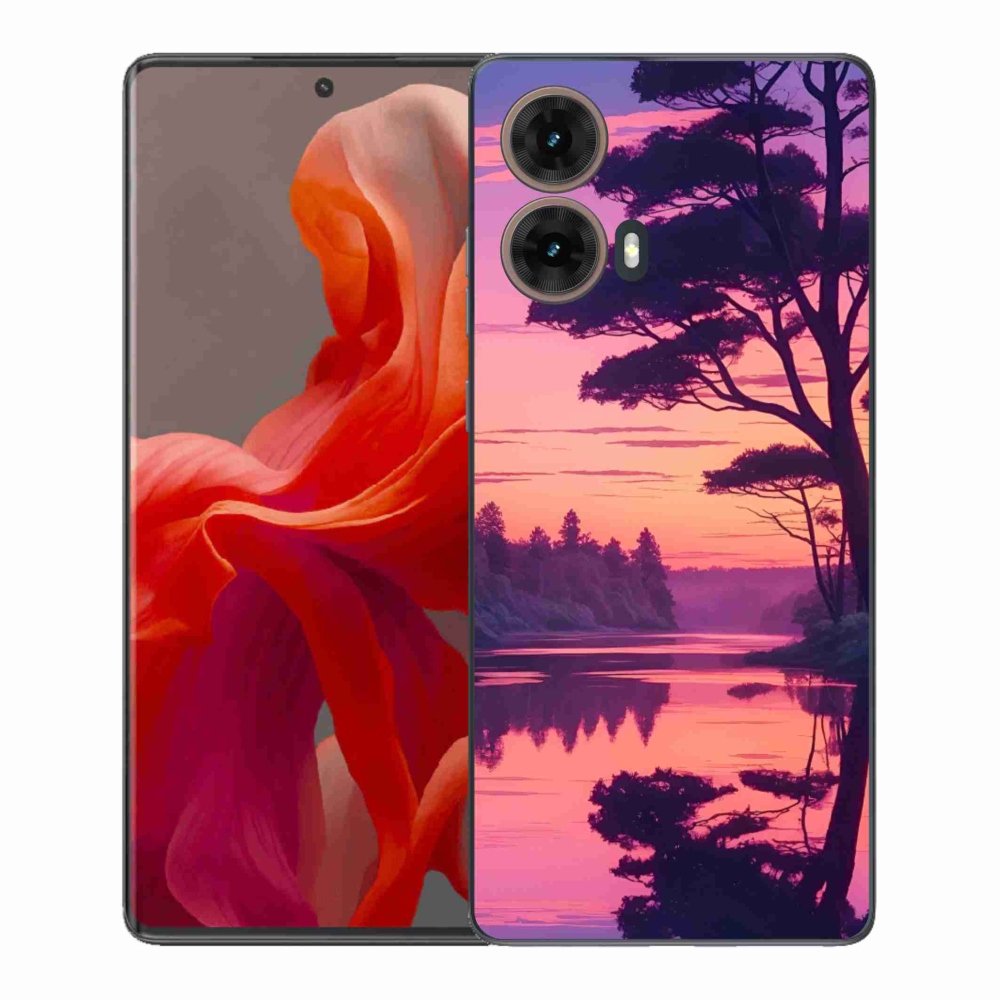 Gélový kryt mmCase na Motorola Moto G85 5G - západ slnka nad jazerom