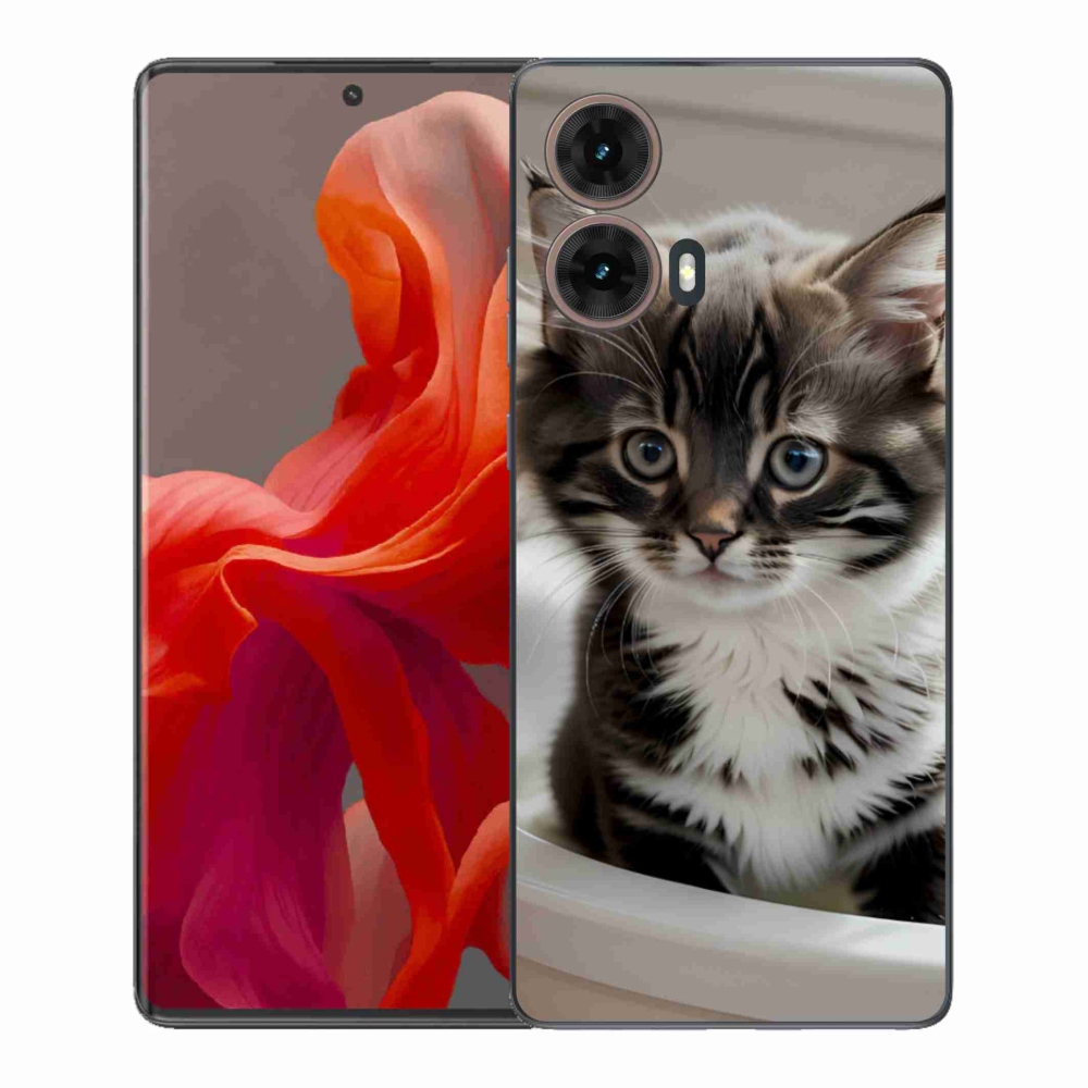 Gélový kryt mmCase na Motorola Moto G85 5G - zvedavé mačiatko
