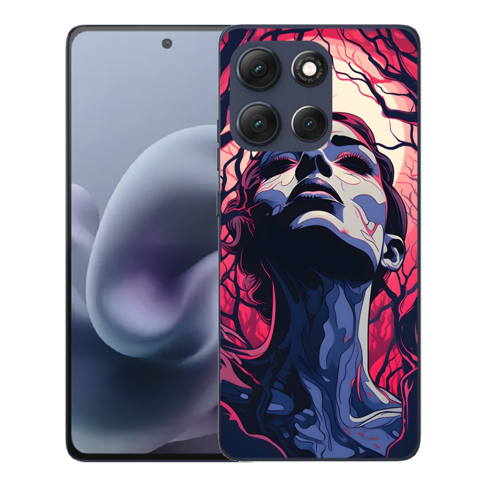 Gélový obal mmCase pre Motorola Moto G86 5G – abstraktná tvár