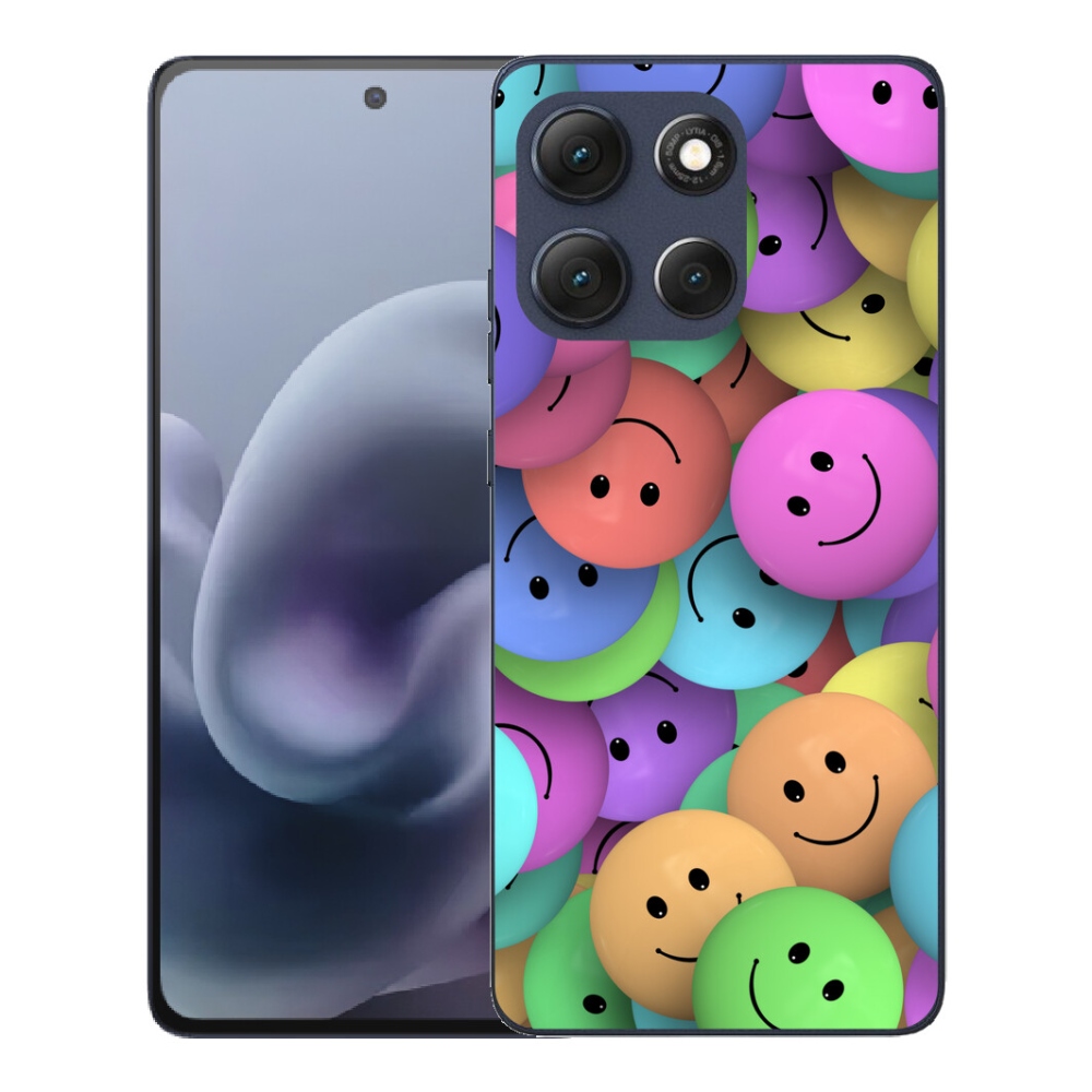 Gélový obal mmCase pre Motorola Moto G86 5G – farebné smajlíky