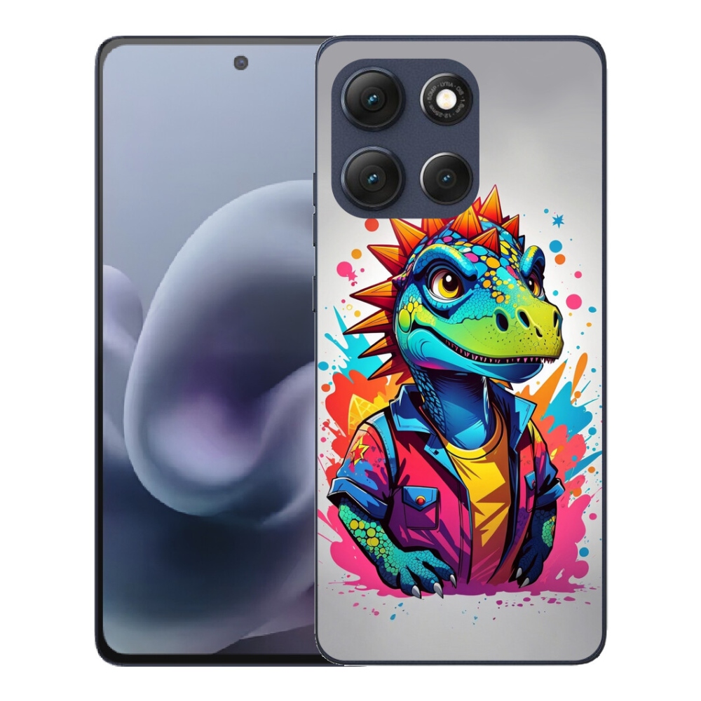 Gélový obal mmCase pre Motorola Moto G86 5G – farebný dinosaurus