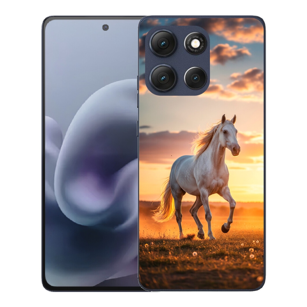 Gélový obal mmCase pre Motorola Moto G86 5G – bežiaci biely kôň 2