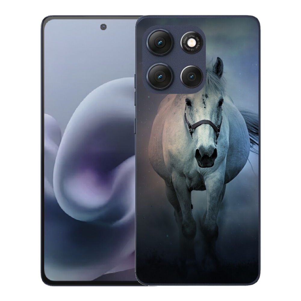 Gélový obal mmCase pre Motorola Moto G86 5G – bežiaci biely kôň