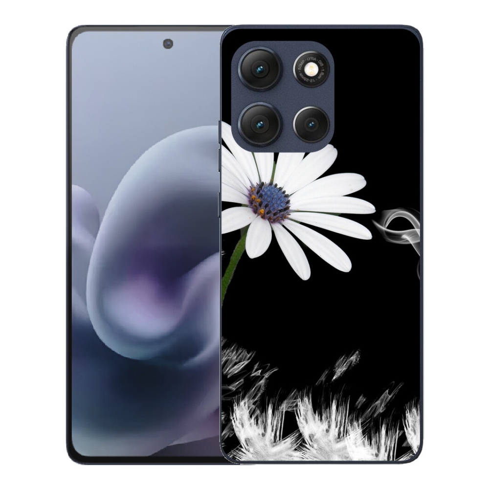 Gélový obal mmCase pre Motorola Moto G86 5G – biela kvetina