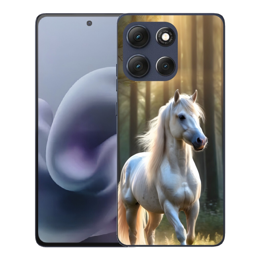 Gélový obal mmCase pre Motorola Moto G86 5G – biely kôň 3