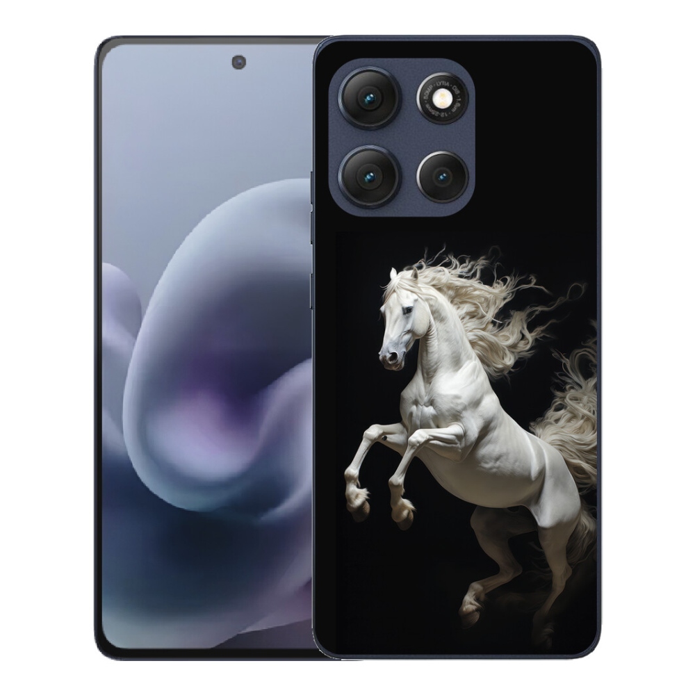 Gélový obal mmCase pre Motorola Moto G86 5G – biely kôň 4