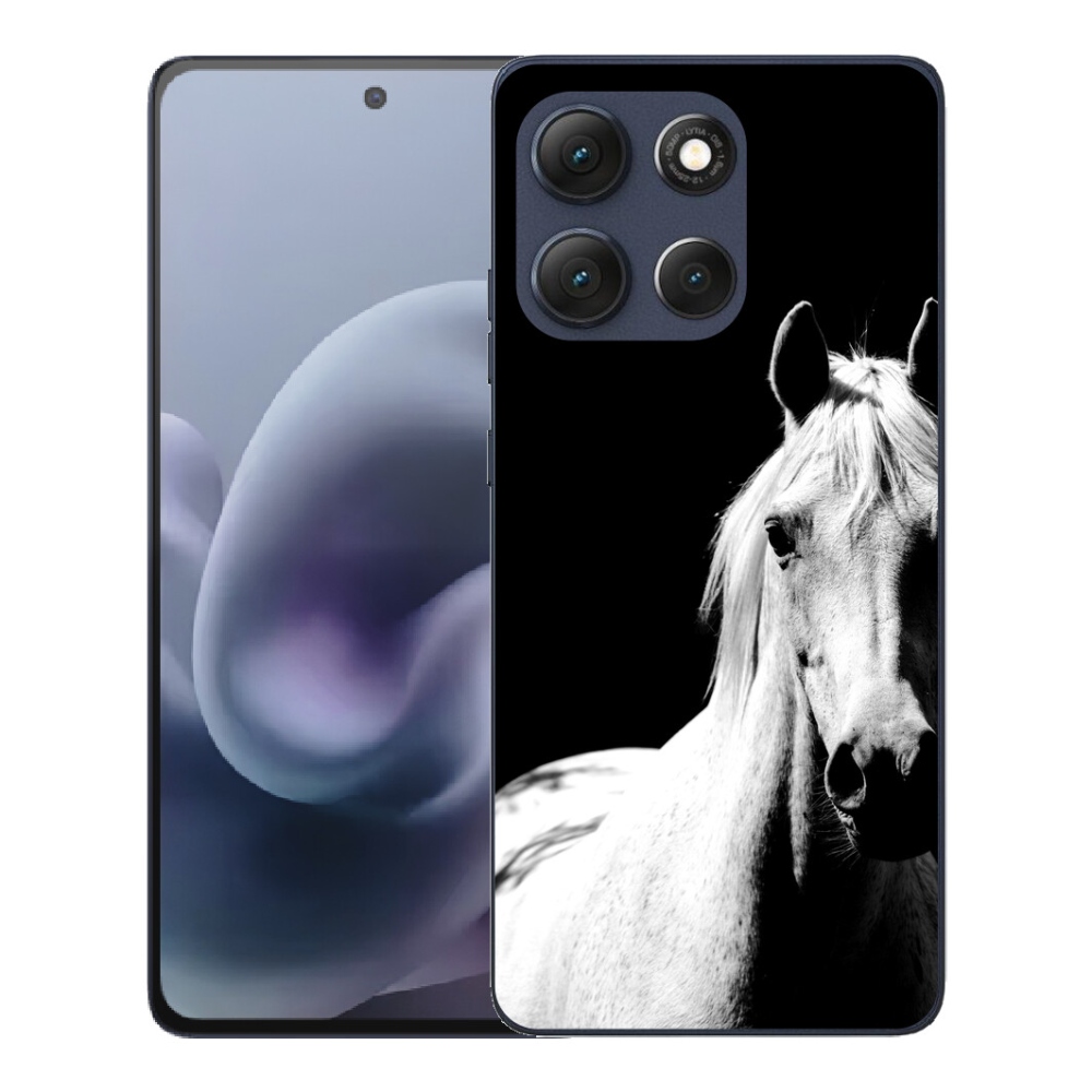 Gélový obal mmCase pre Motorola Moto G86 5G – biely kôň 5