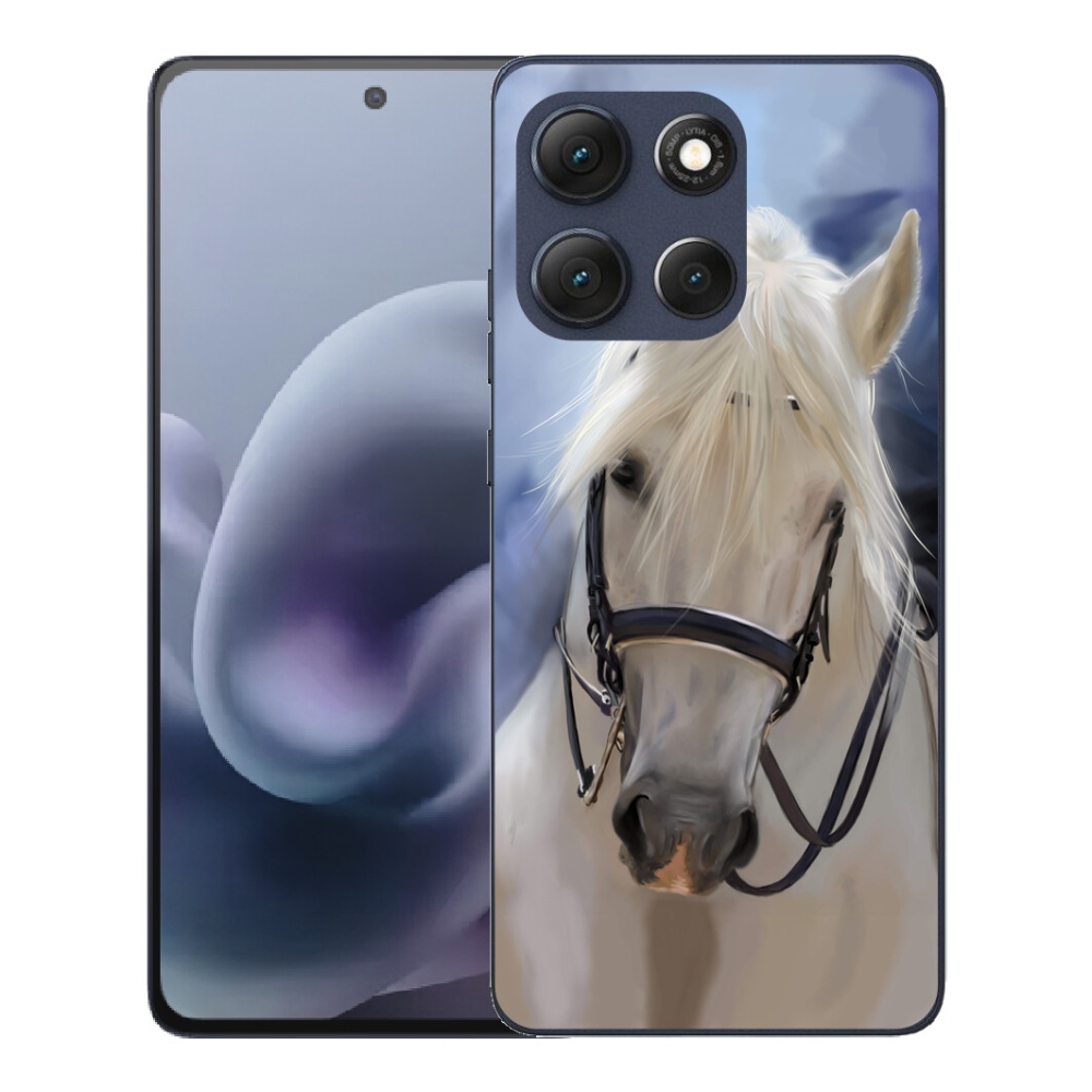 Gélový obal mmCase pre Motorola Moto G86 5G – biely kôň
