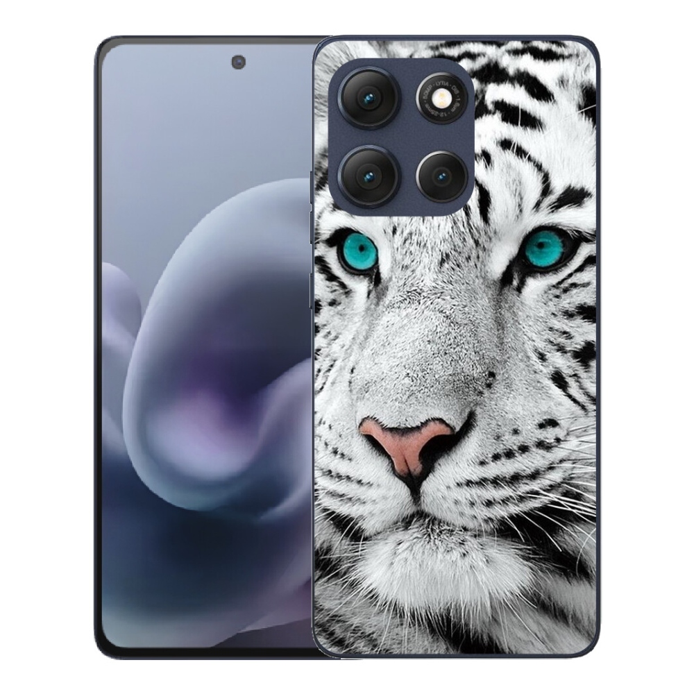Gélový obal mmCase pre Motorola Moto G86 5G – biely tiger