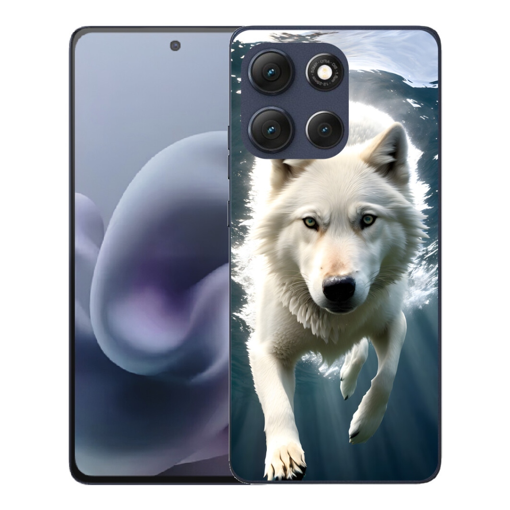 Gélový obal mmCase pre Motorola Moto G86 5G – biely vlk