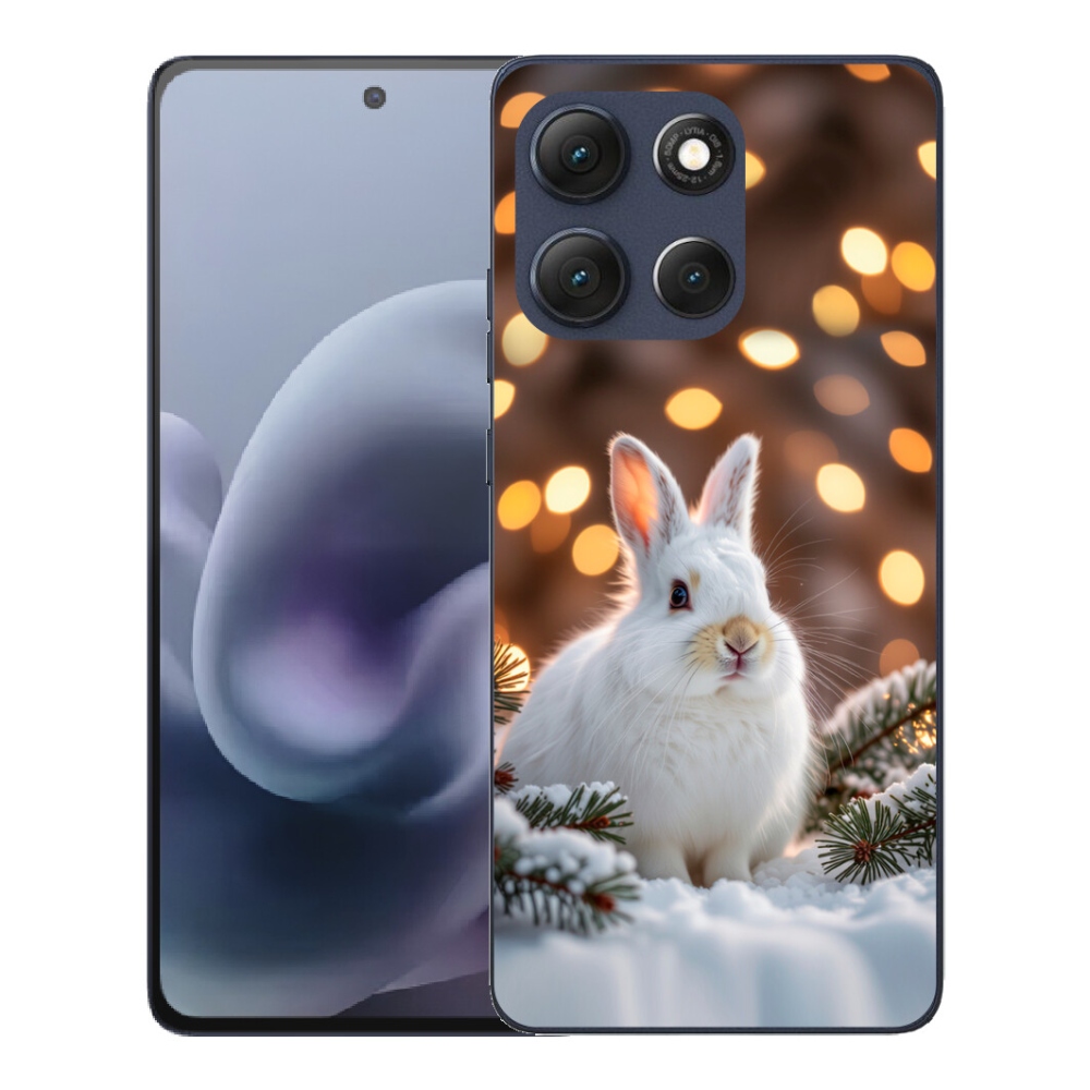 Gélový obal mmCase pre Motorola Moto G86 5G – biely zajac