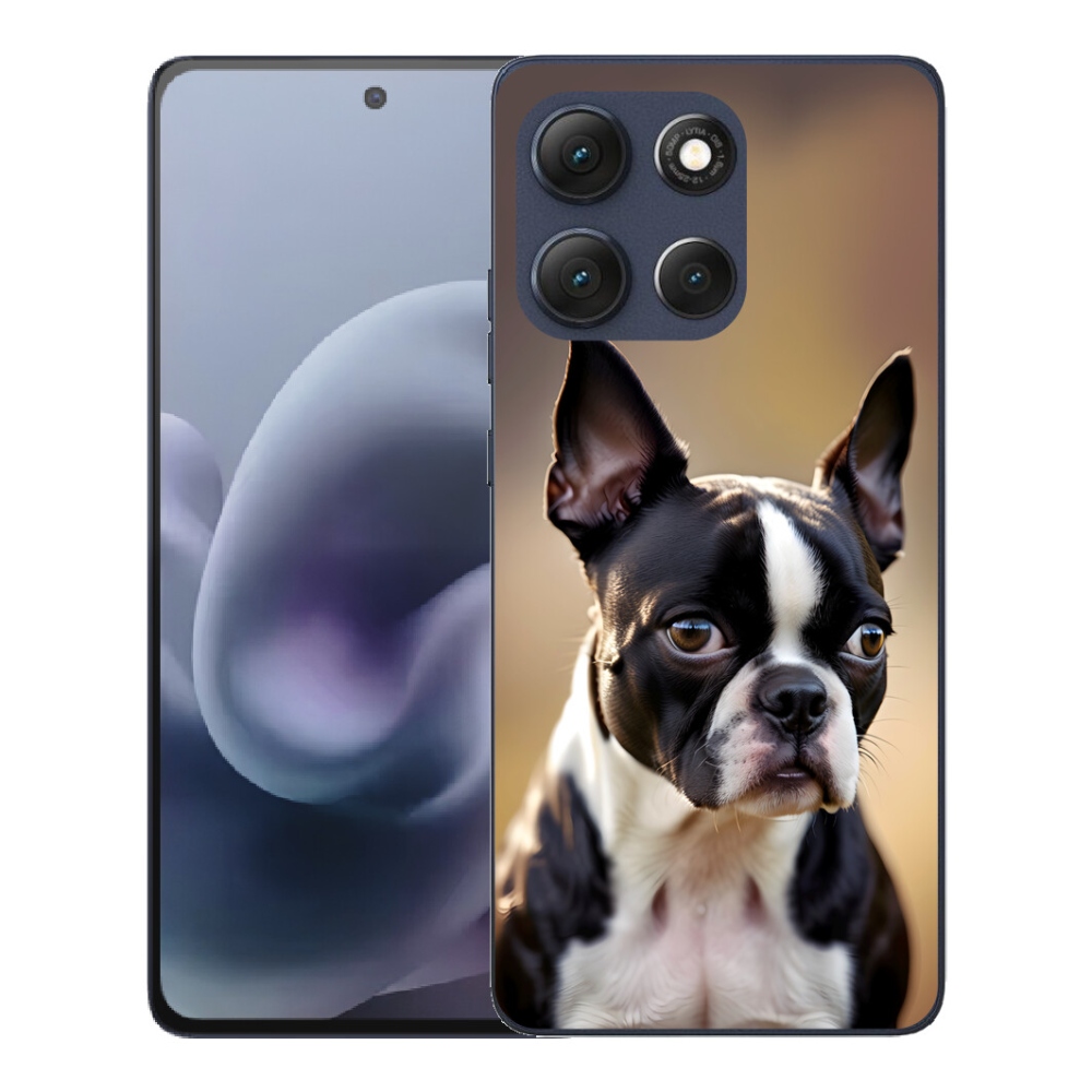 Gélový obal mmCase pre Motorola Moto G86 5G – bostonský teriér