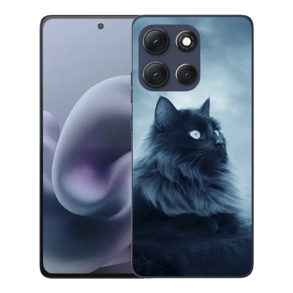 Gélový obal mmCase pre Motorola Moto G86 5G – čierna mačka 1