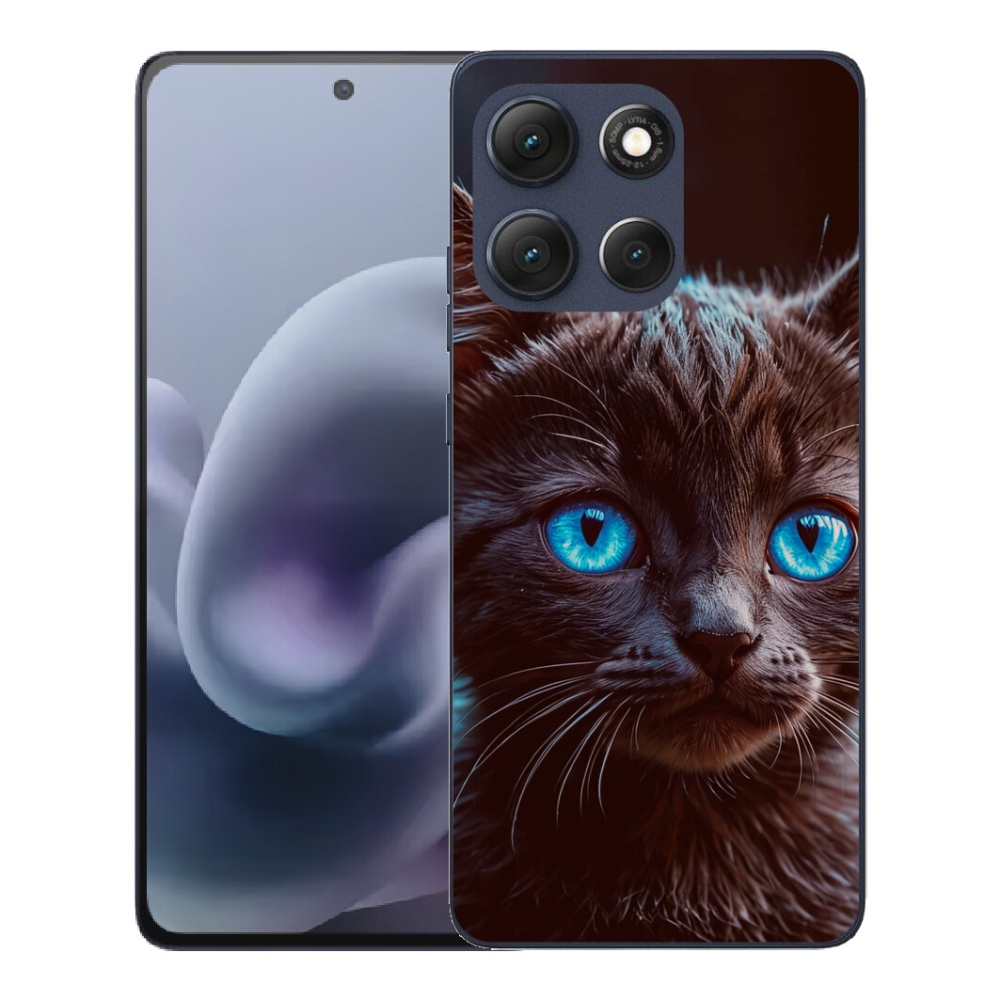 Gélový obal mmCase pre Motorola Moto G86 5G – čierne mačiatko 2