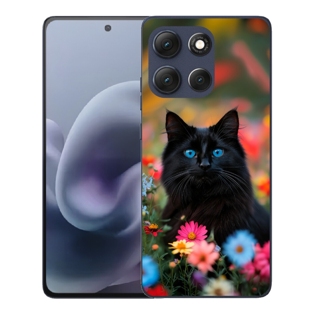 Gélový obal mmCase pre Motorola Moto G86 5G – čierne mačiatko 4