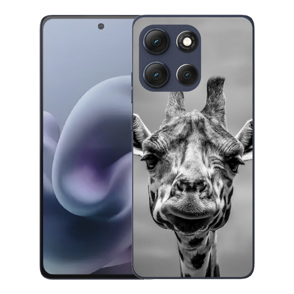 Gélový obal mmCase pre Motorola Moto G86 5G – čierno-biela žirafa