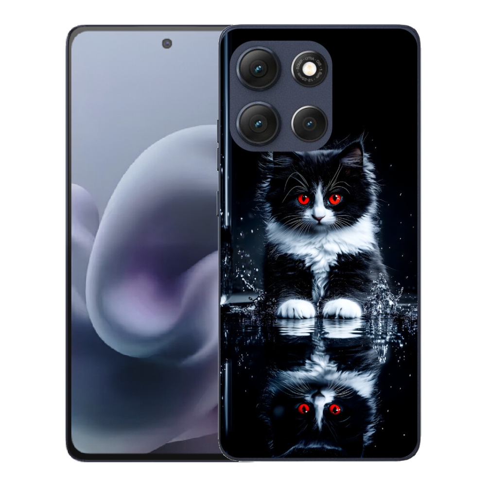 Gélový obal mmCase pre Motorola Moto G86 5G – čierno-biele mačiatko